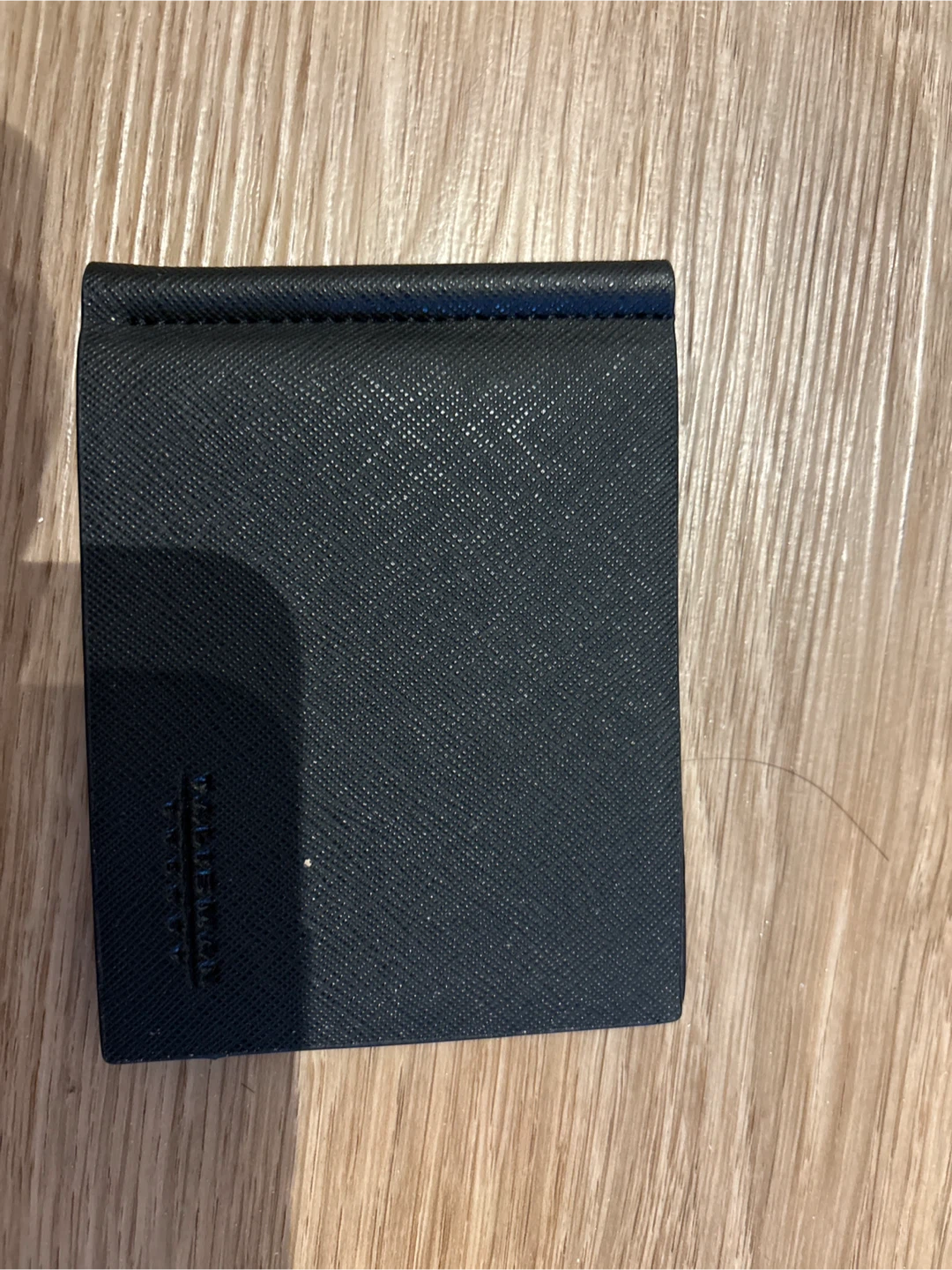 Black Leather Bifold ID Holder Wallet