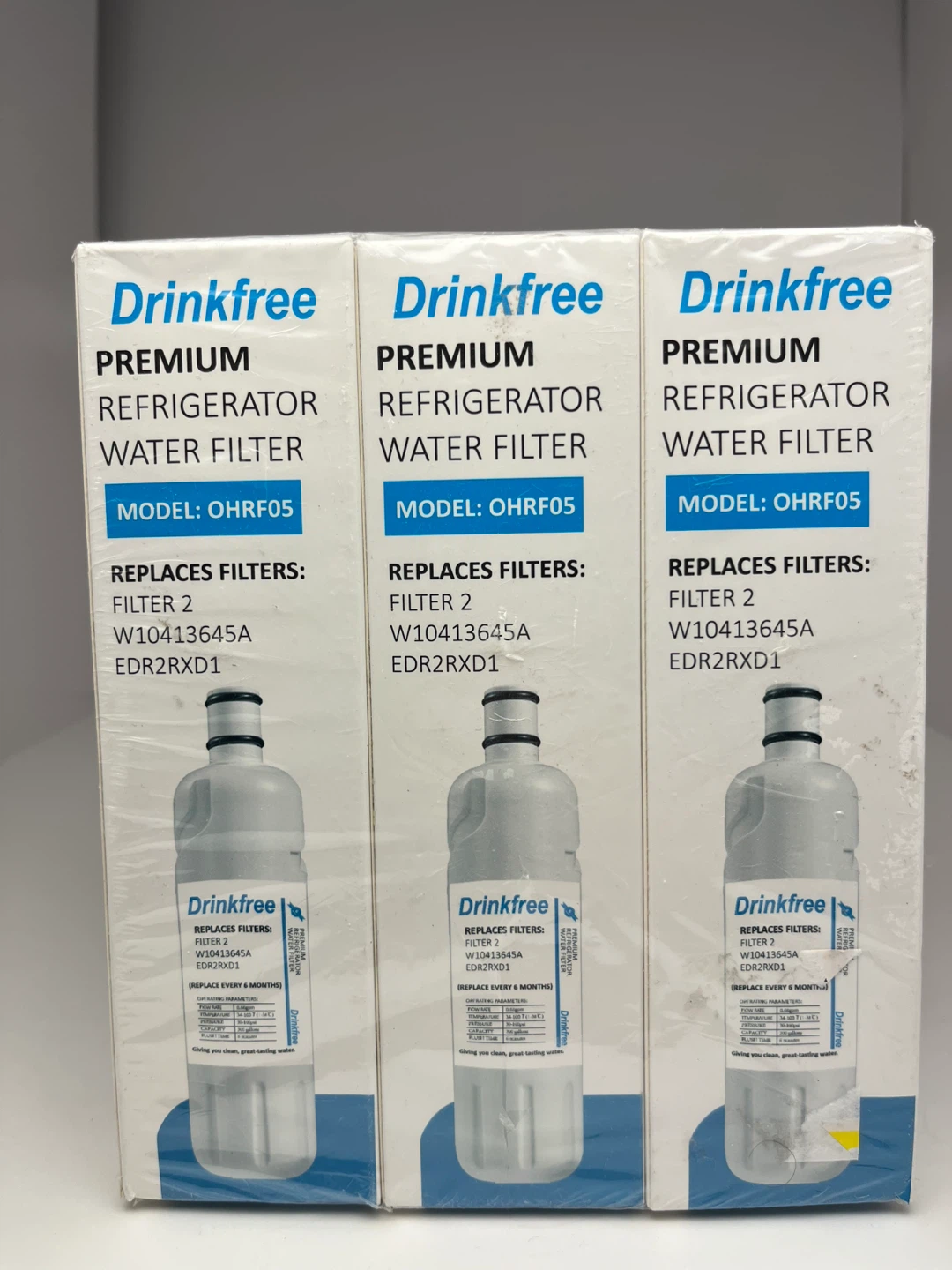 Drinkfree Premium Refrigerator Water Filter OHFR05 (3 Pack)