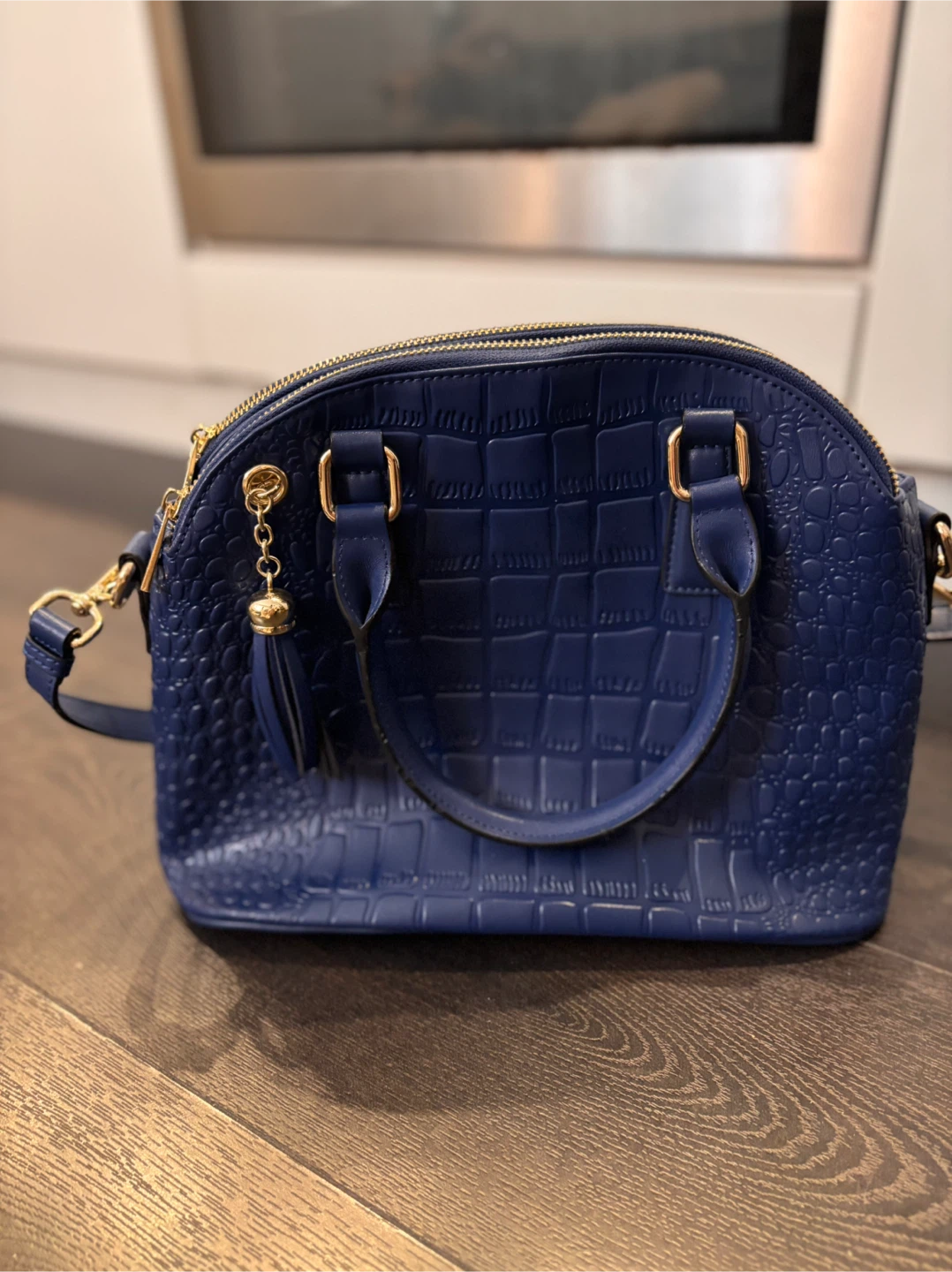 Korean navy blue shoulder bag - like new! - photo 2