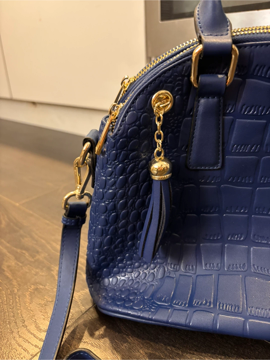 Korean navy blue shoulder bag - like new! - photo 3