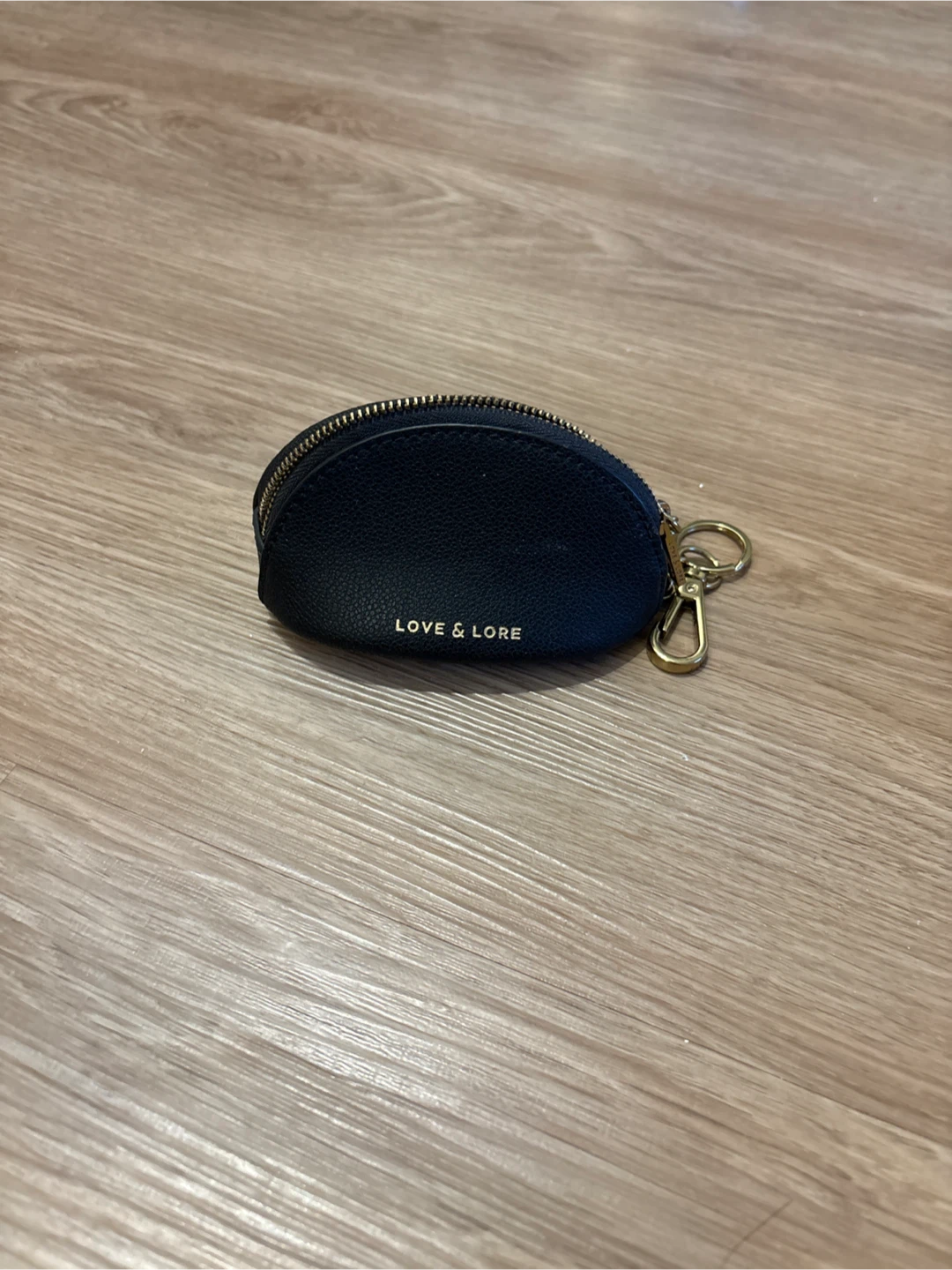 Love & Lore Black Faux Leather Coin Pouch with Keychain