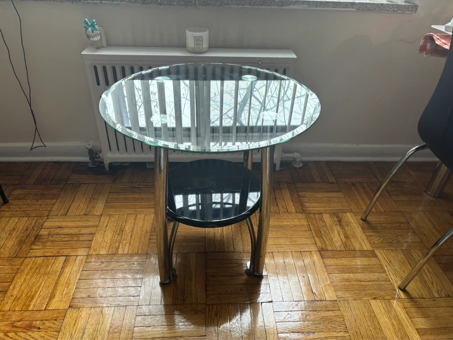 Glass top accent table