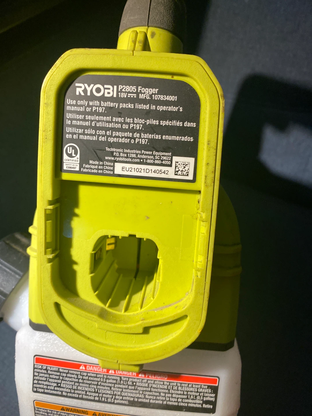 Ryobi P2805 Fogger 18V - photo 4