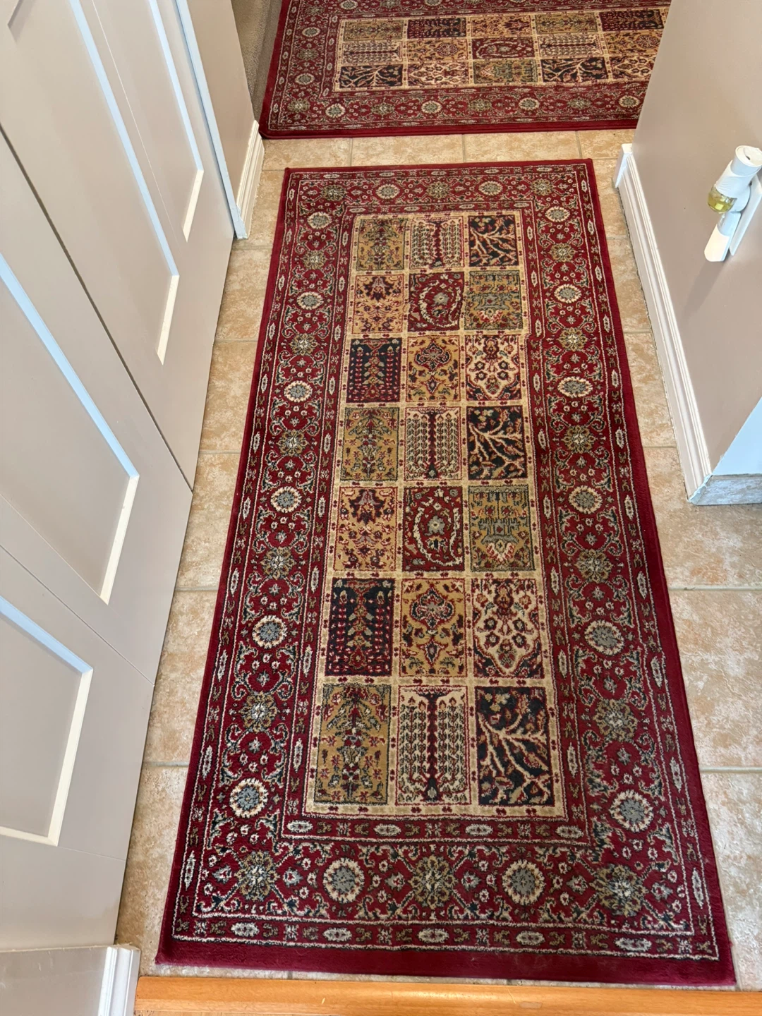2 Red Persian Style Runner Rugs $40 for both