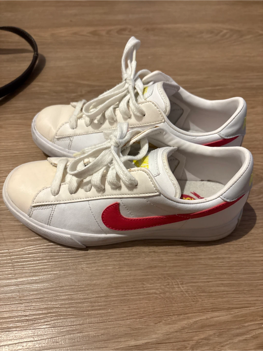 Nike White Tennis Shoes with Red Swoosh - photo 2