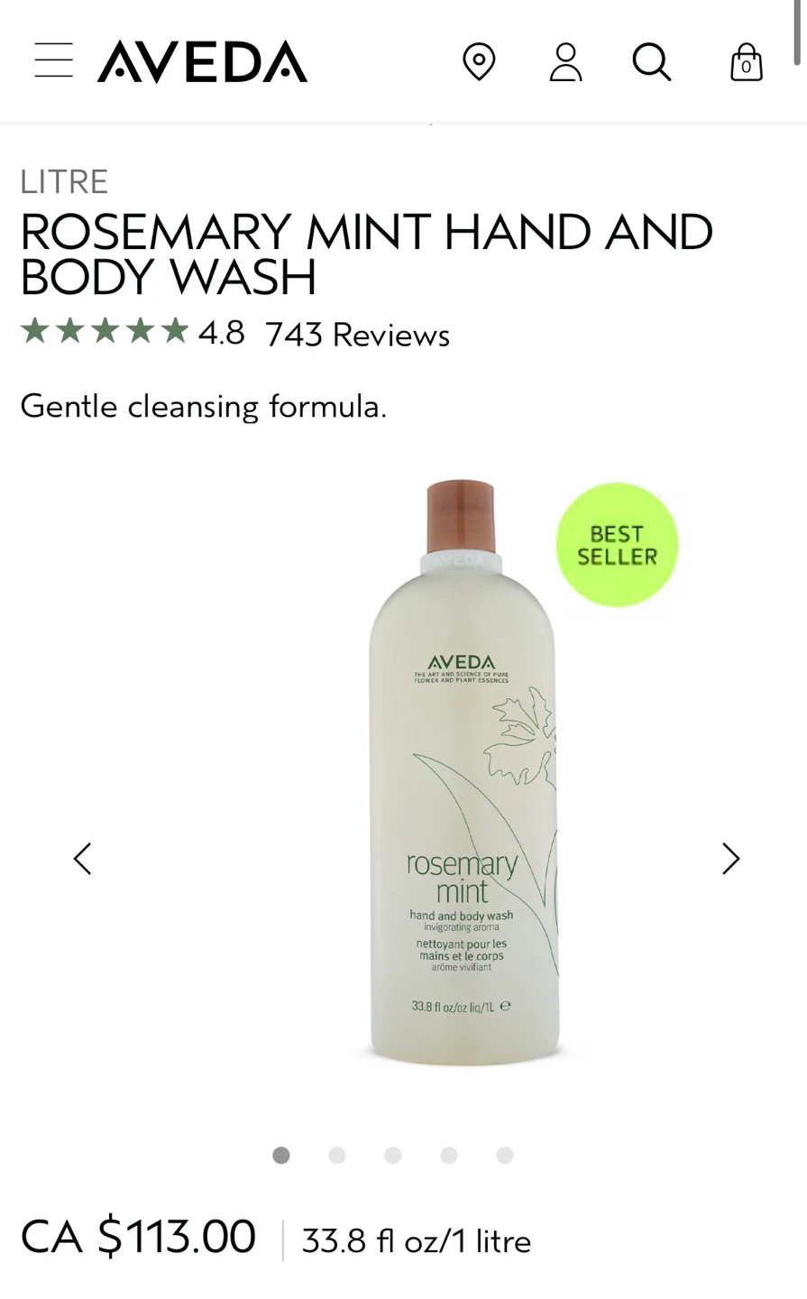 AVEDA Rosemary Mint hand and body wash 1L