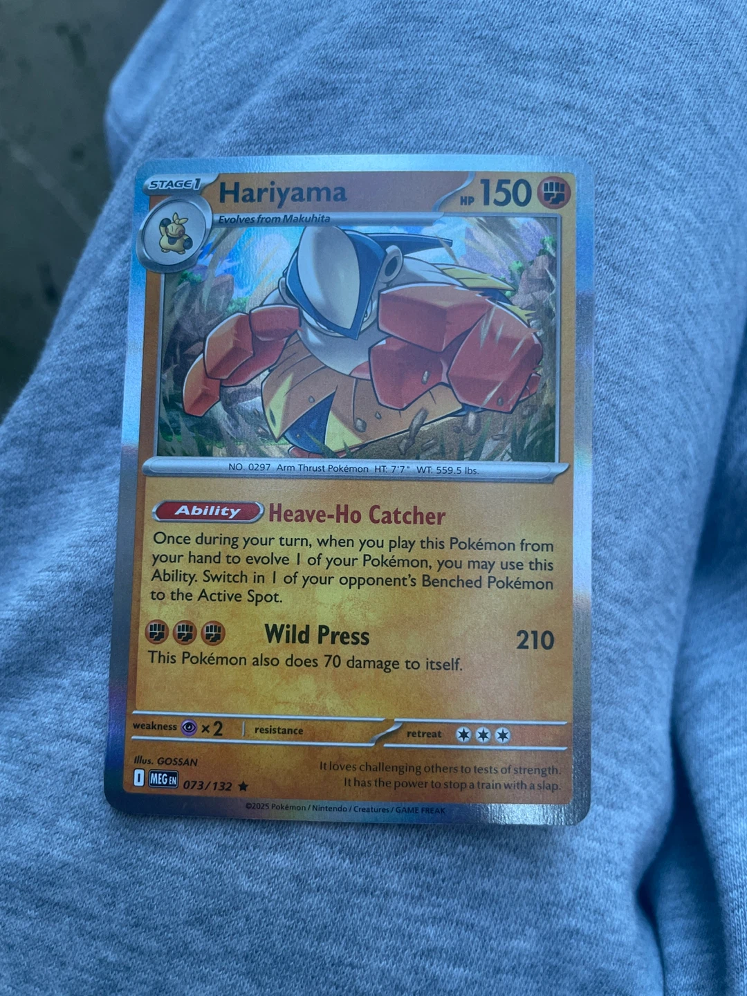 Pokémon Hariyama Stage 1 TCG Card 073/132