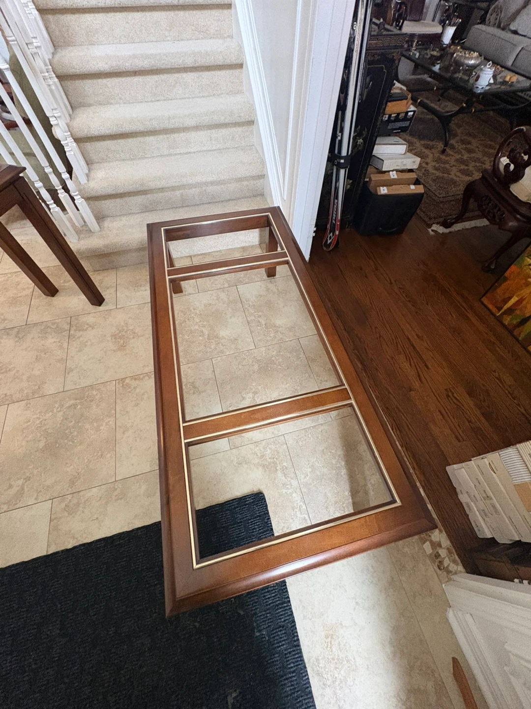Set of 4 Wooden Coffee and End Tables with Glass Tops - photo 5