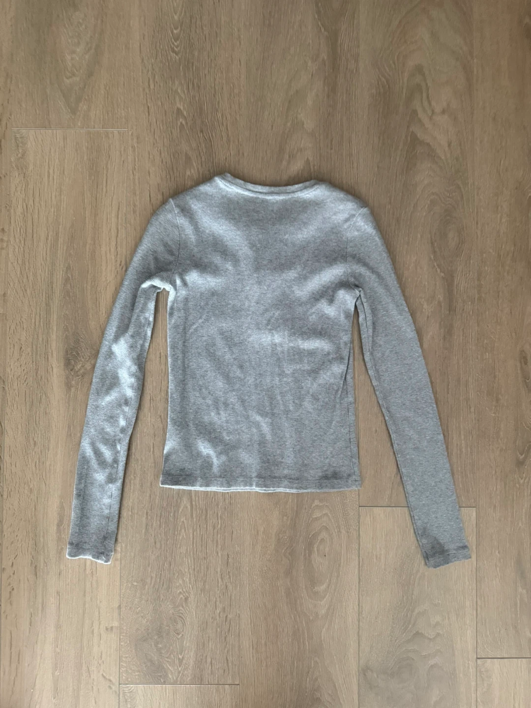 Ardene Grey Ribbed Henley Long Sleeve Top - photo 2