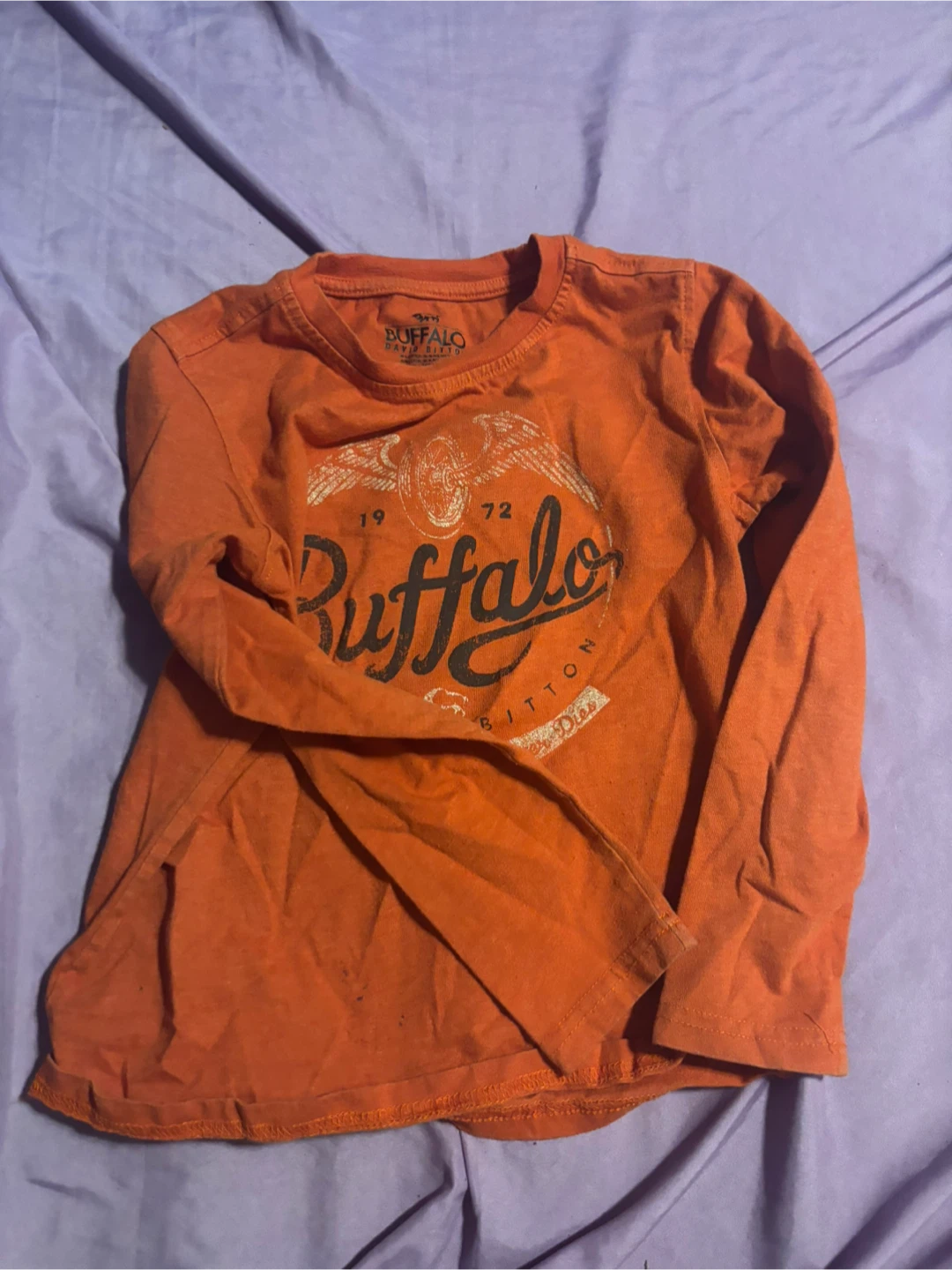 Buffalo David Bitton Orange Long Sleeve Shirt - Size 7