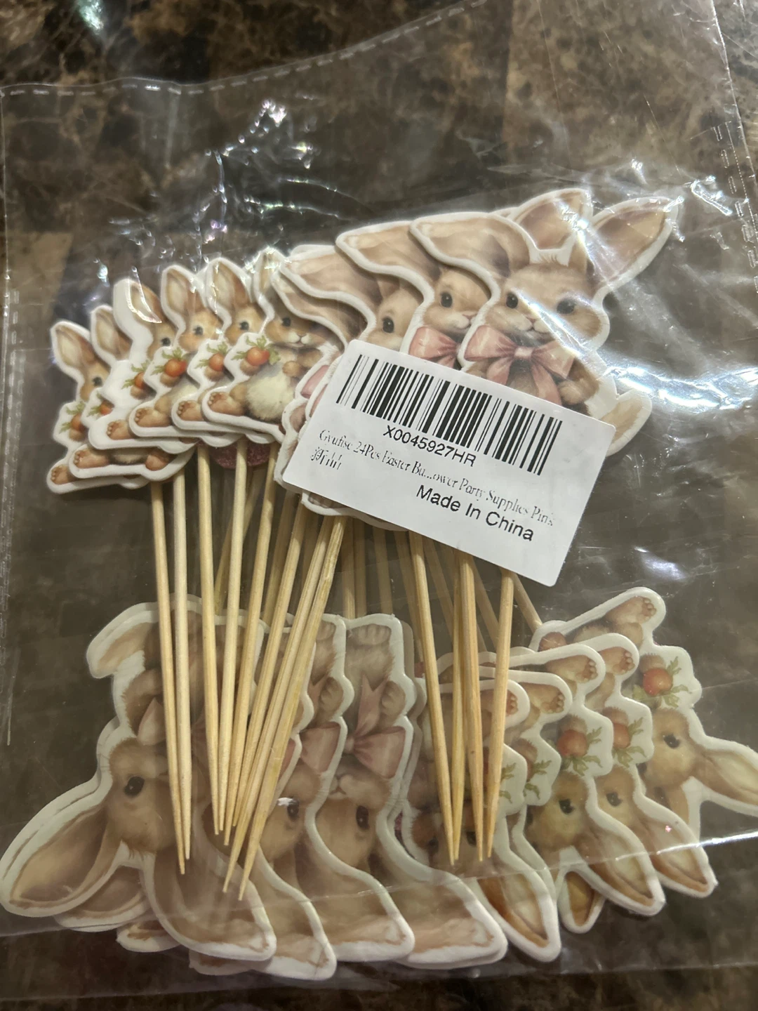 New-Cute 24Pcs Easter Bunny Cupcake Toppers - photo 2