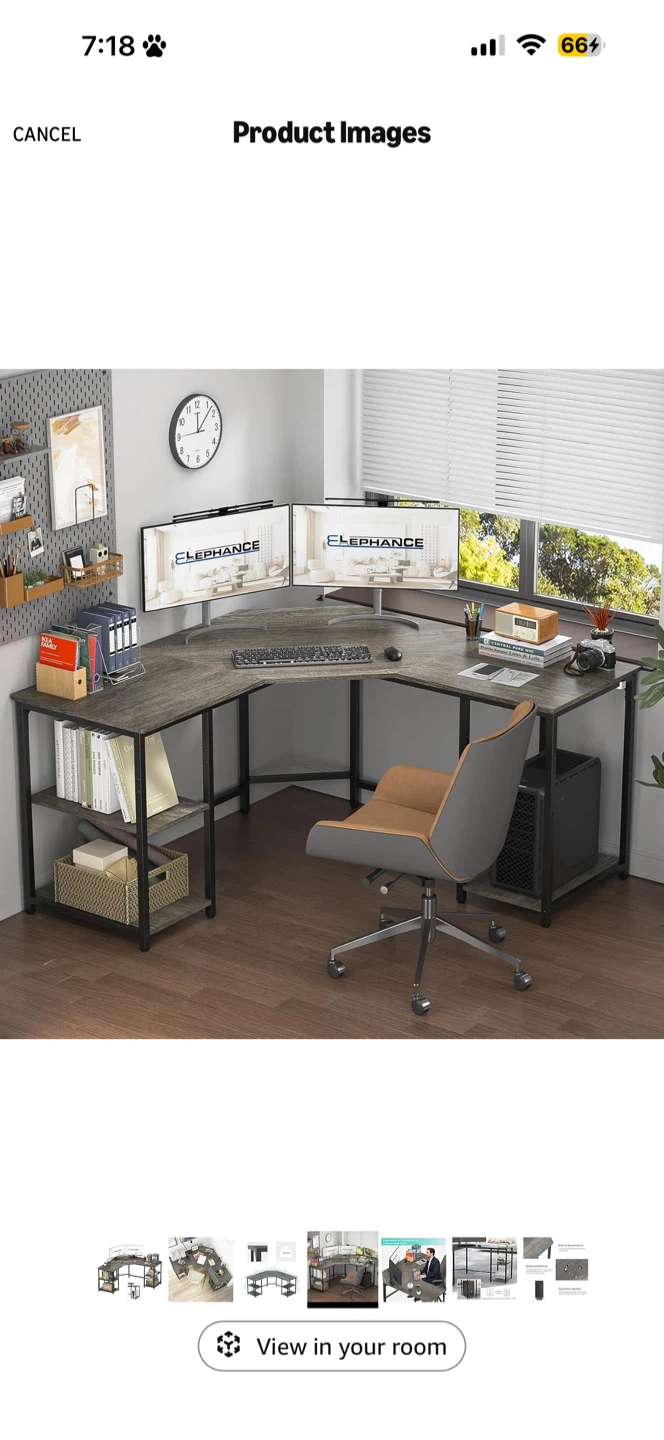 Computer Desk with Shelves - Black Oak