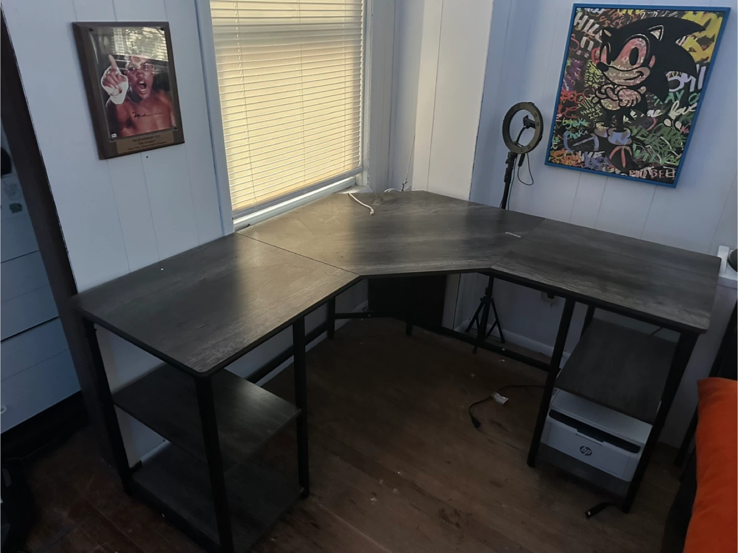 Computer Desk with Shelves - Black Oak - photo 4