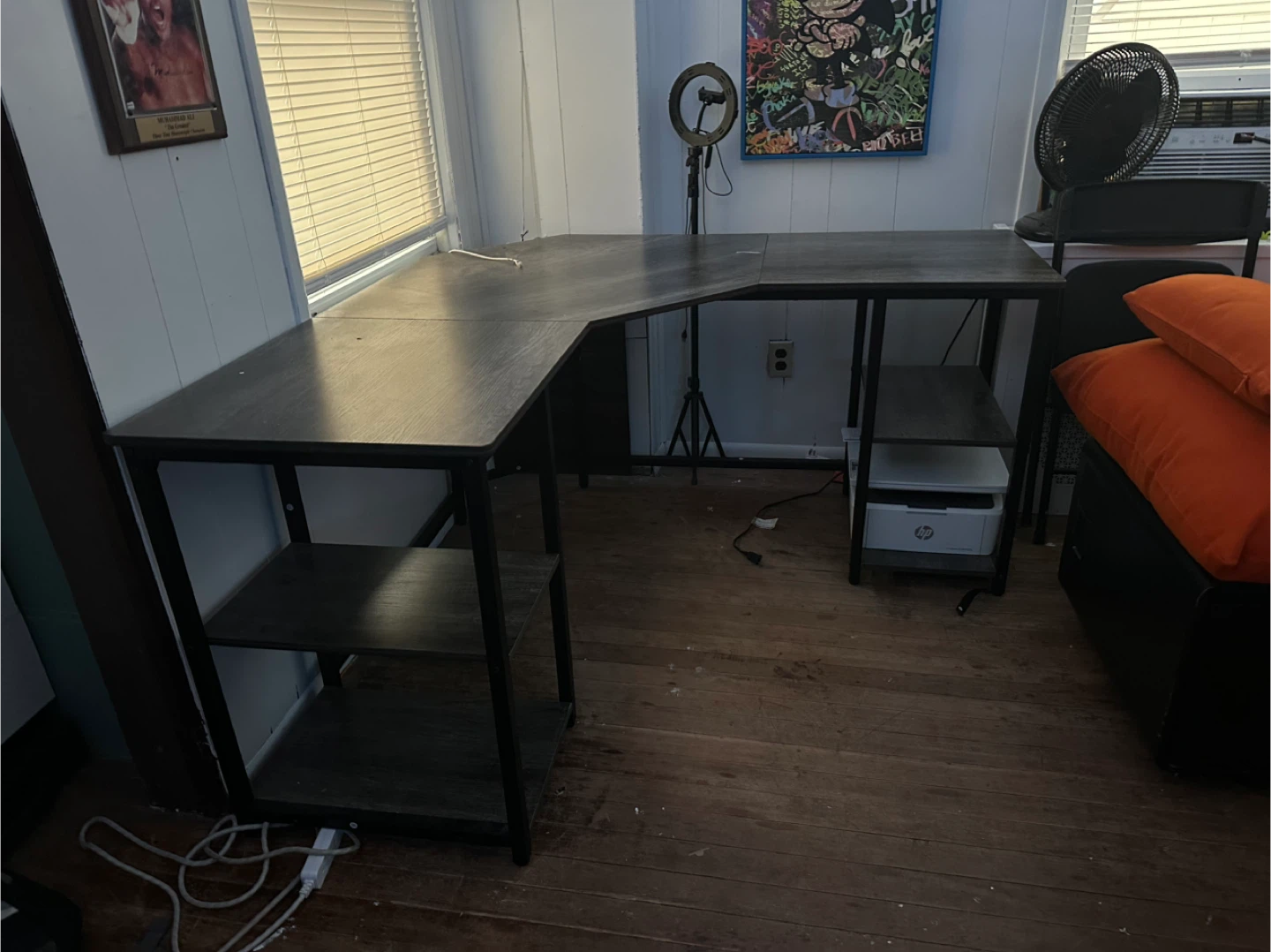 Computer Desk with Shelves - Black Oak - photo 3