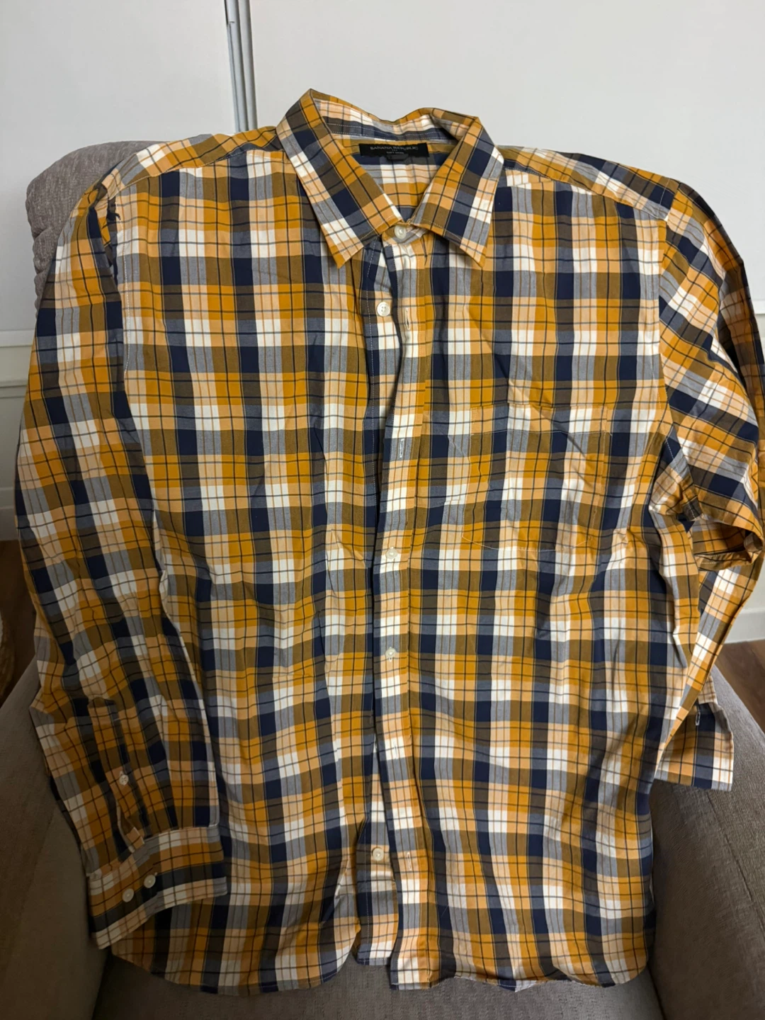 Banana Republic Men's Plaid Long Sleeve Shirt - XXL