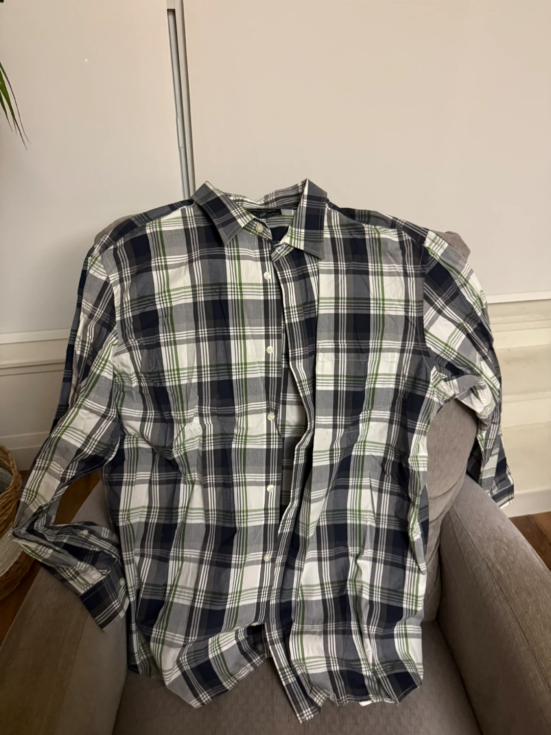 Banana Republic Soft Wash Tailored Slim Fit Plaid Shirt XXL - photo 2