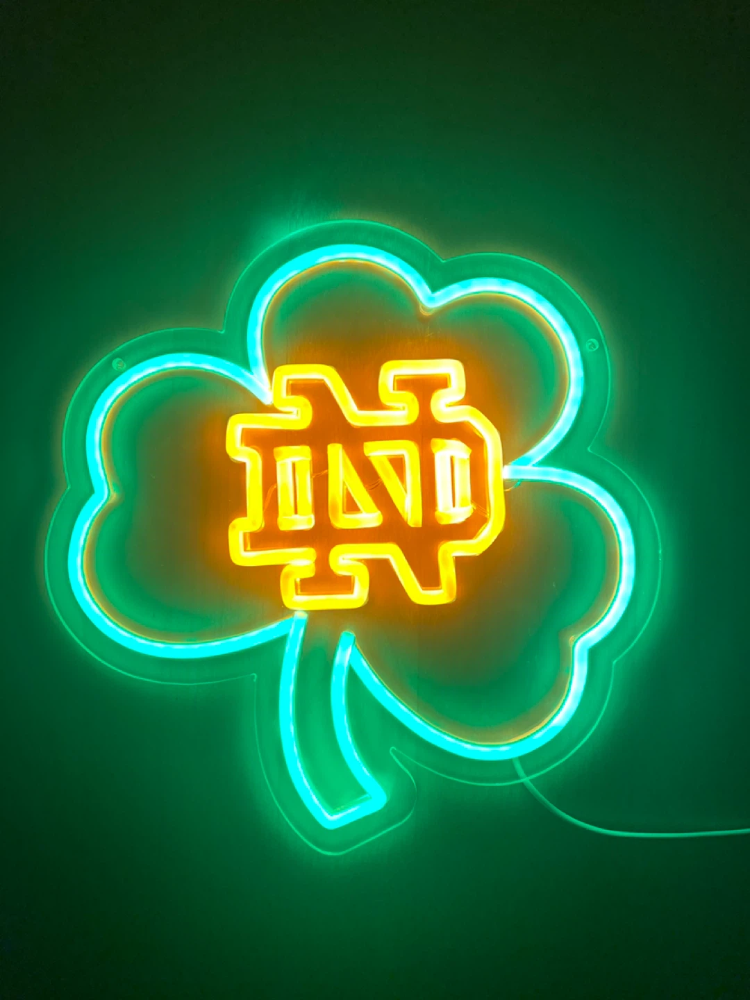 Notre Dame LED Neon Shamrock Sign - Great Condition