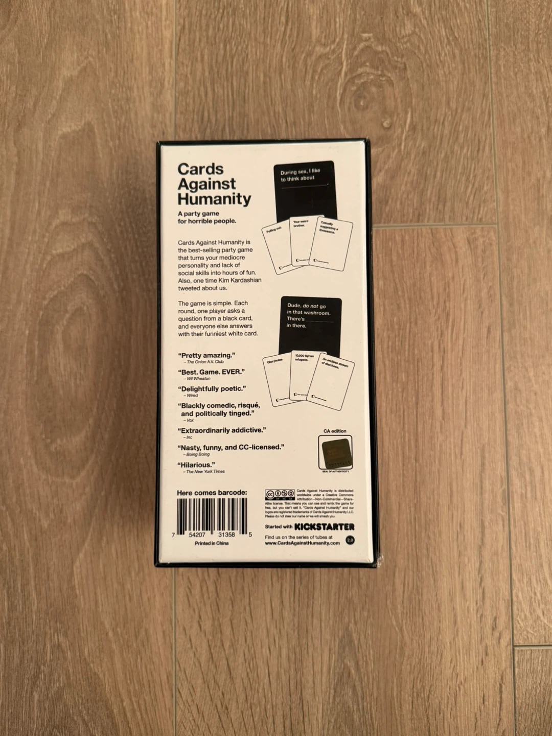 Cards Against Humanity CA Edition Party Game - photo 5