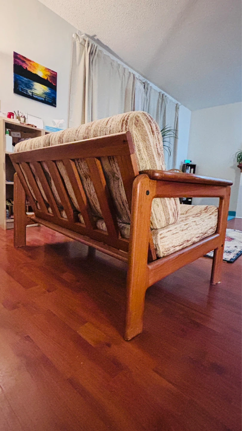 Vintage Wood Framed Loveseat - photo 5