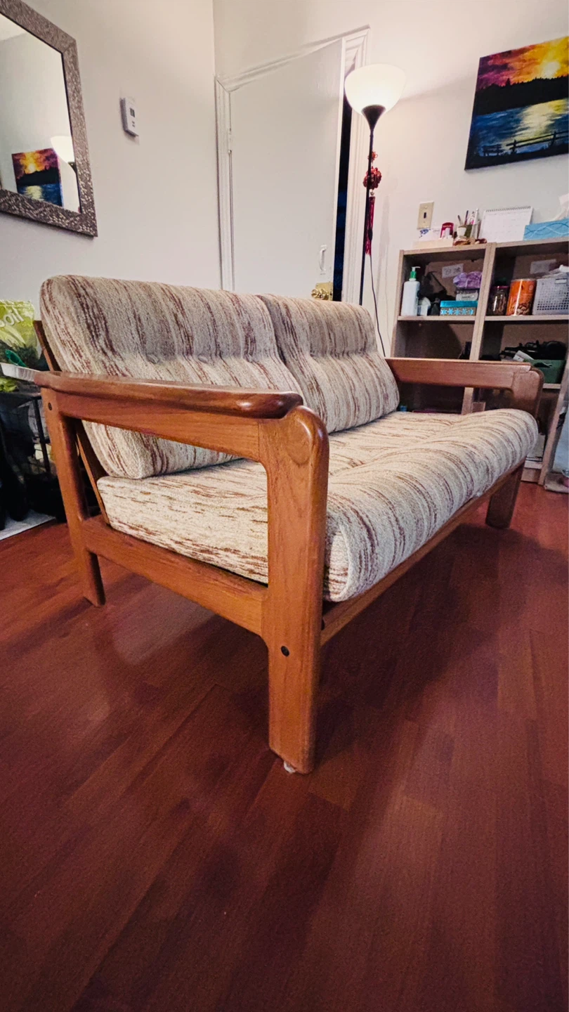 Vintage Wood Framed Loveseat - photo 2