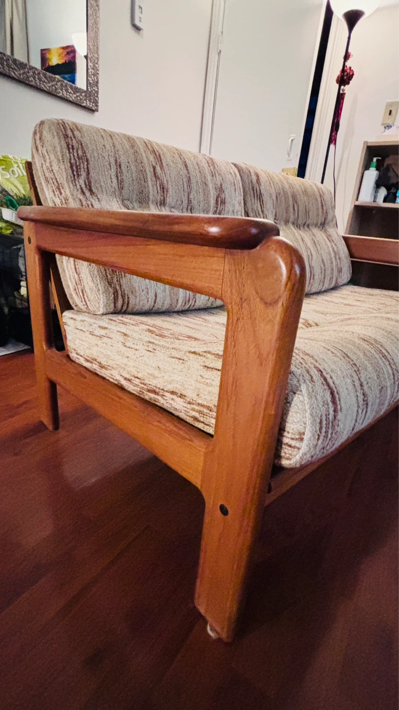 Vintage Wood Framed Loveseat - photo 4