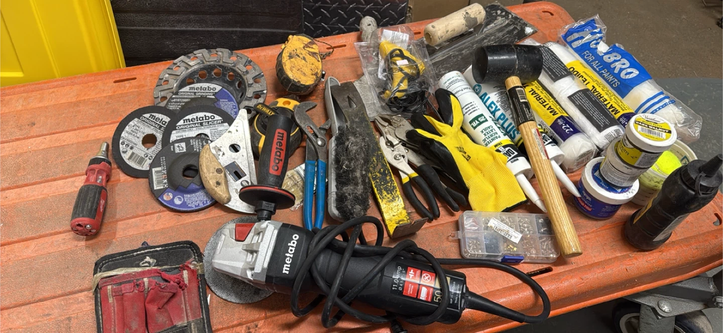 Assorted Power Tools and Painting Supplies