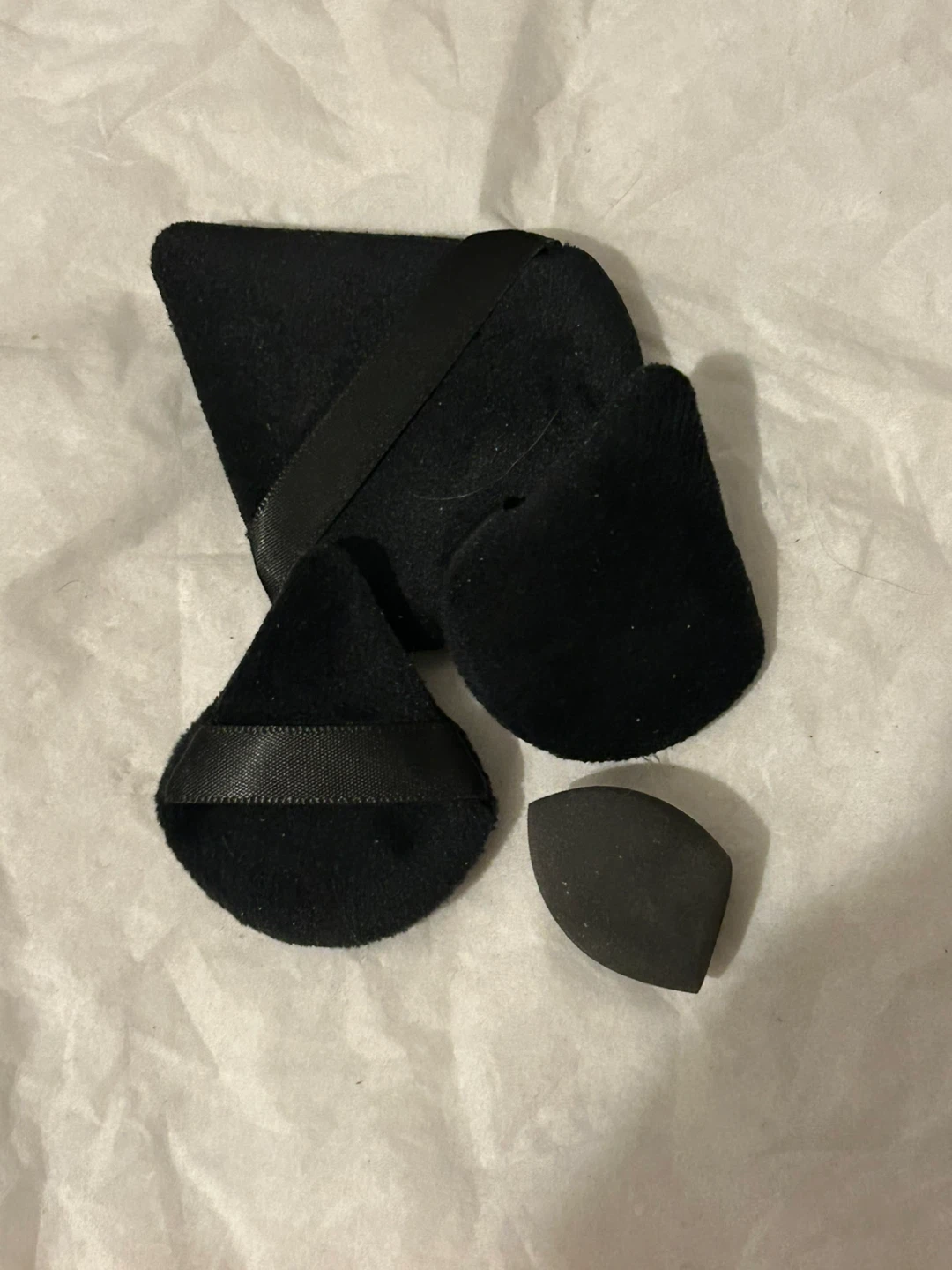 Black Makeup Sponges and Powder Puffs Set