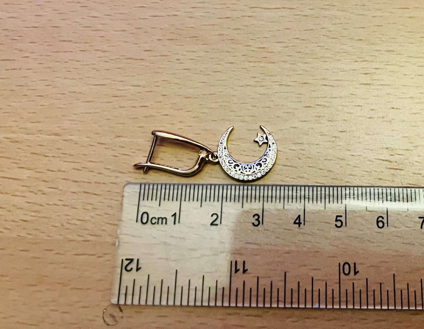 Gold plated  Moon & Star Dangle Earrings - photo 4