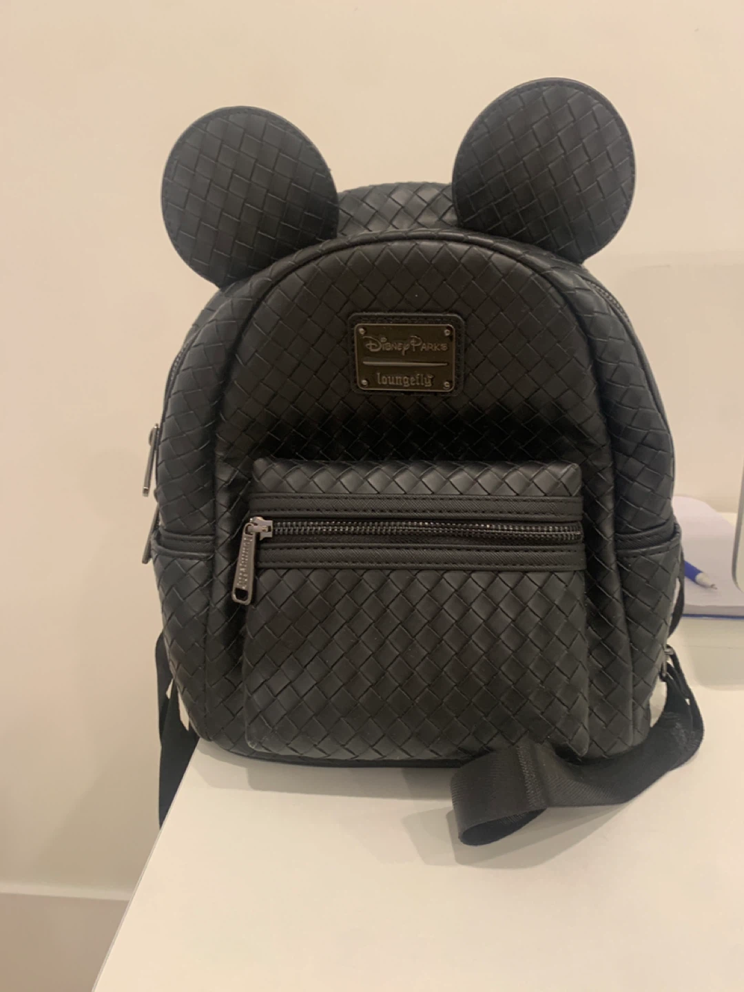 Loungefly Disney Parks Mickey Mouse Mini Backpack Black Woven