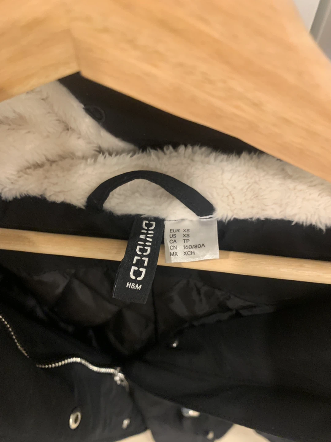 H&M Divided Black Hooded Parka Jacket women’s - photo 4