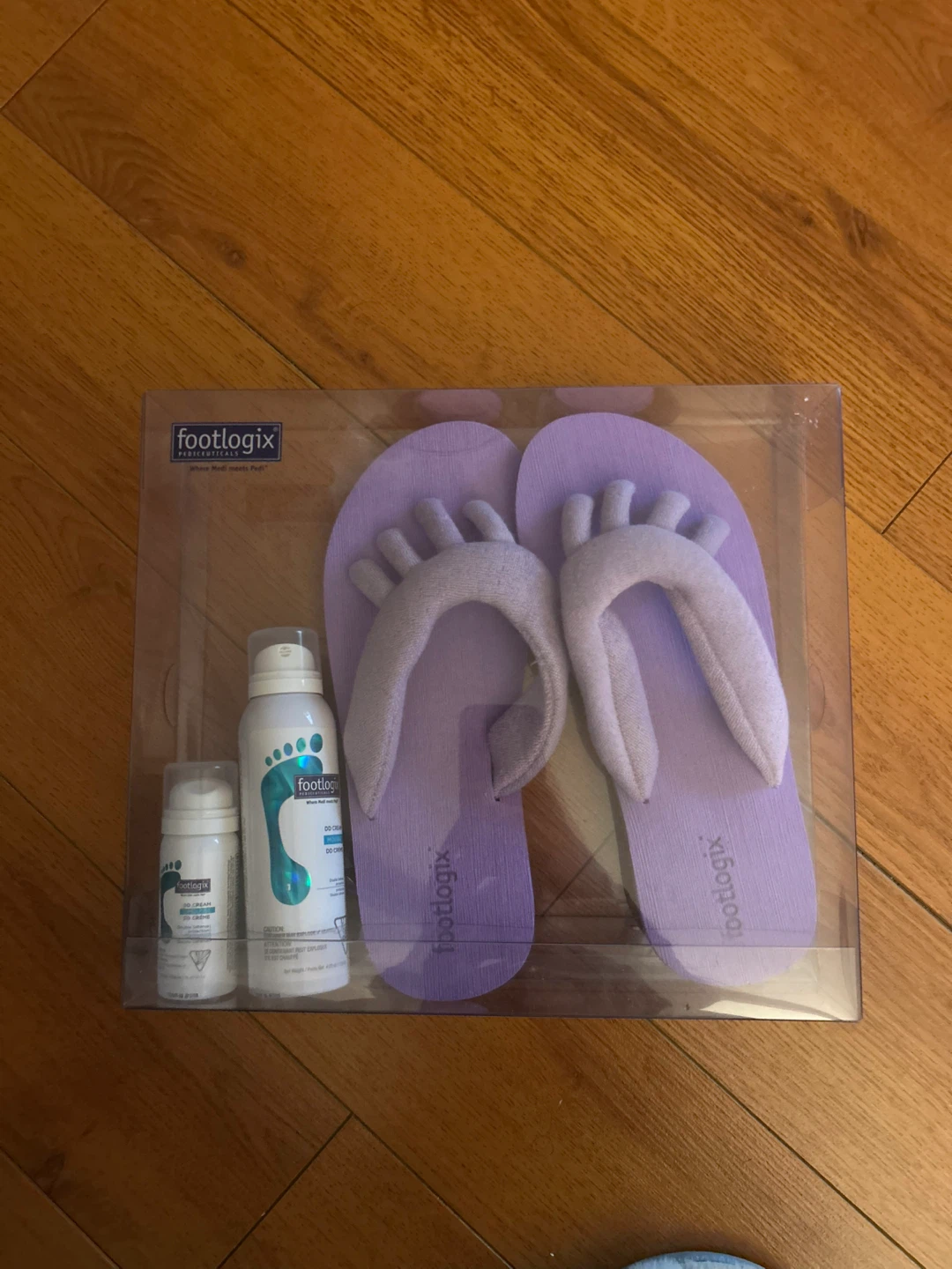 Footlogix Purple Flip Flops & Foot Care Set