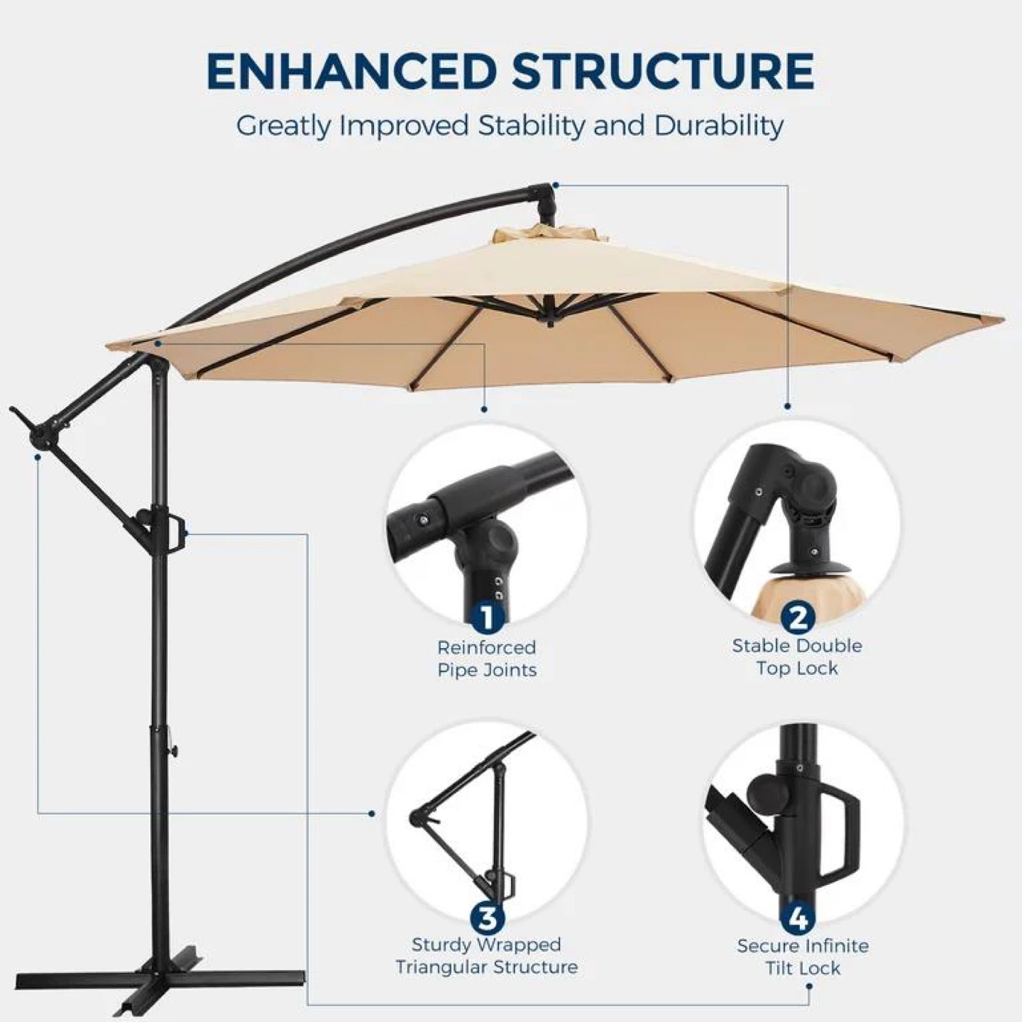 Cantilever Patio Umbrella - 10ft Offset - photo 3