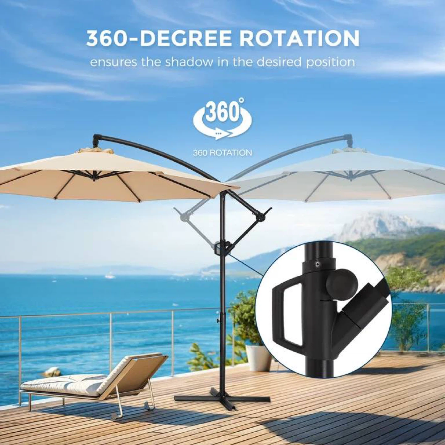 Cantilever Patio Umbrella - 10ft Offset - photo 2