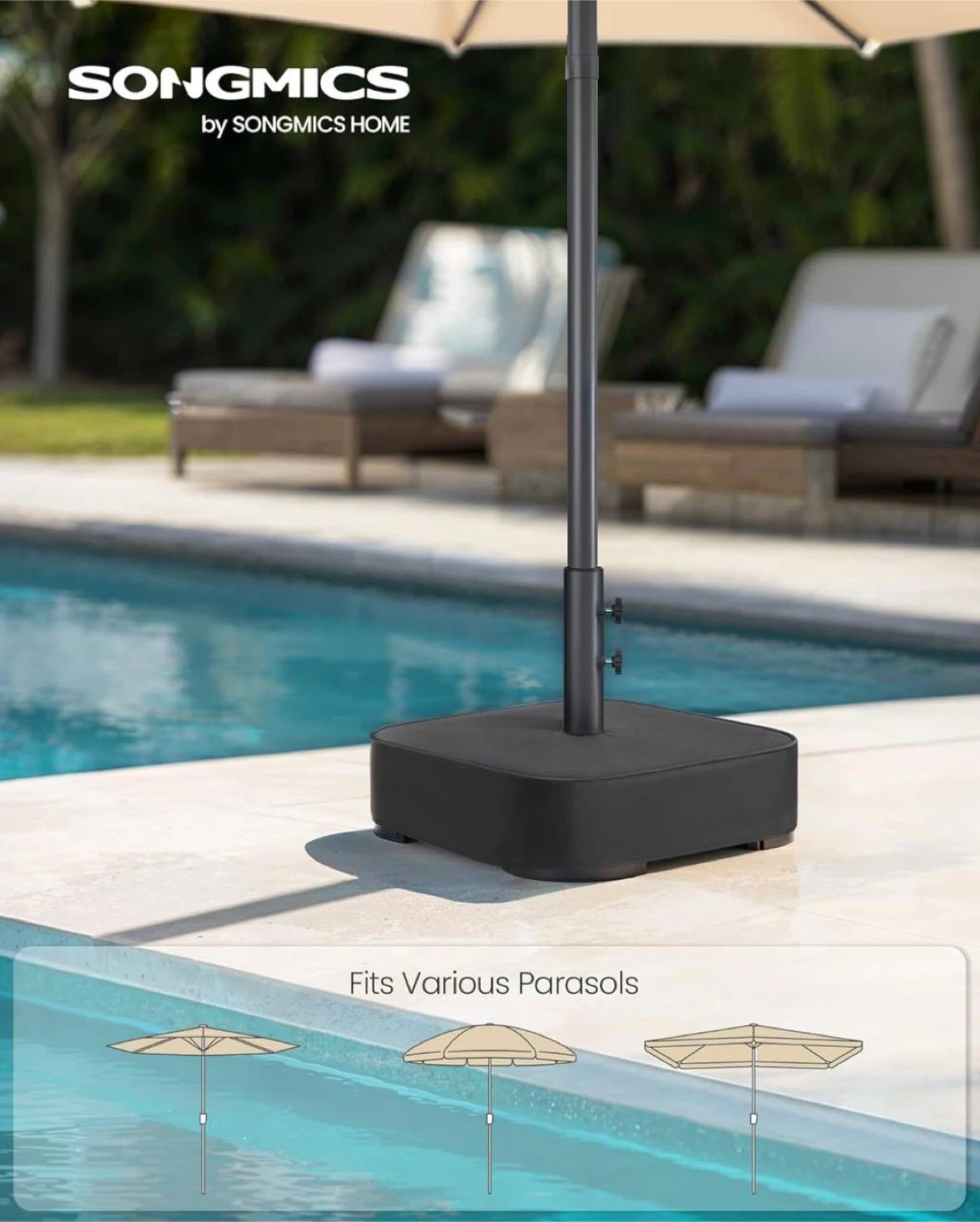 SONGMICS Patio Umbrella Base - Black - photo 2