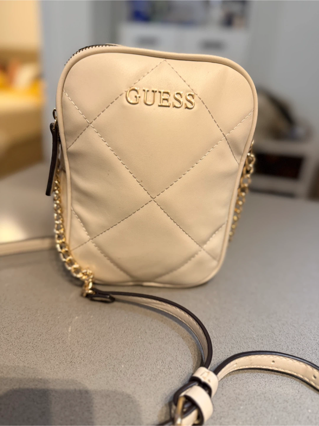 Guess Quilted Crossbody Bag - Cream - photo 2