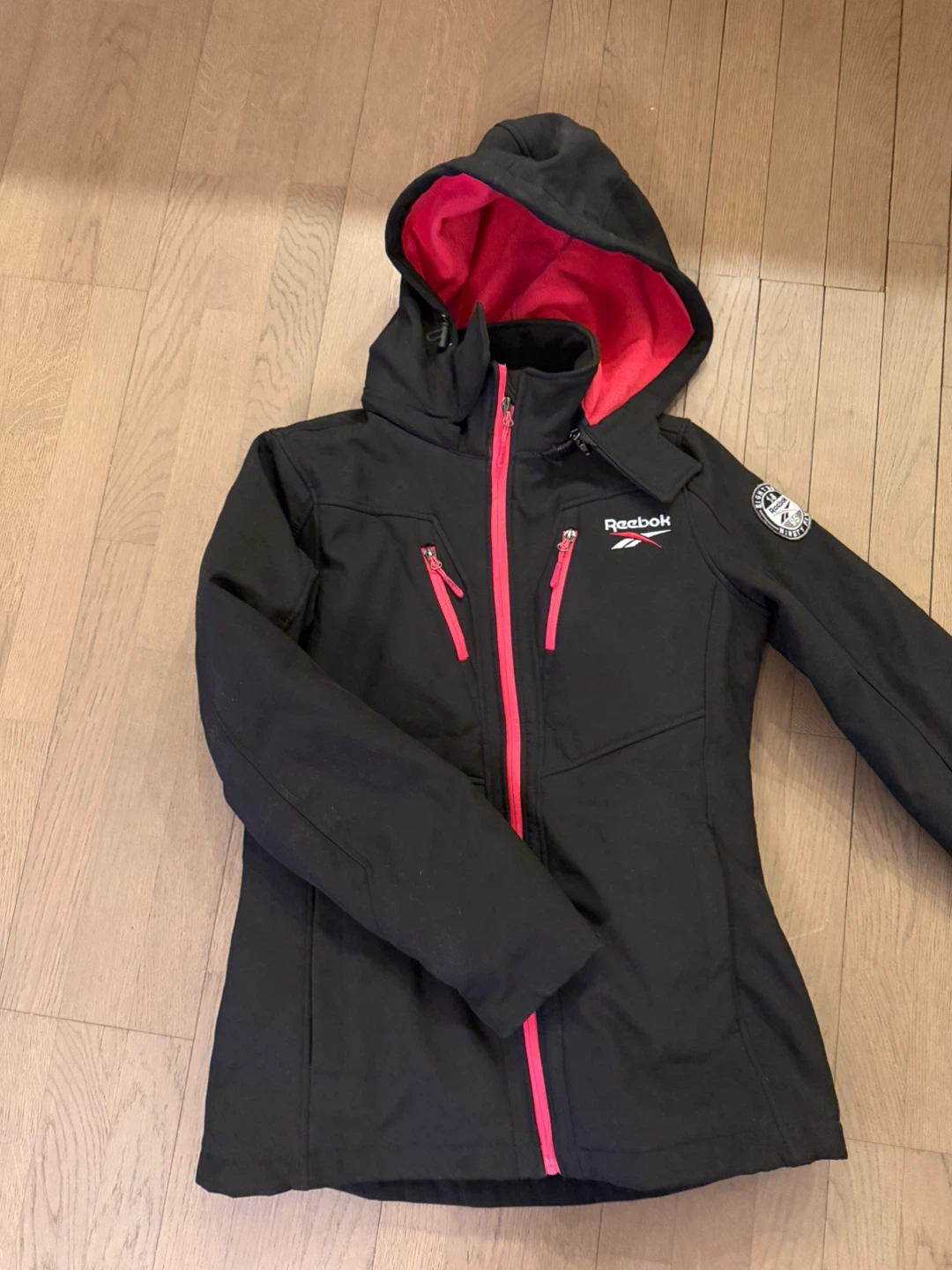 Reebok Black & Pink Insulated Hooded Jacket