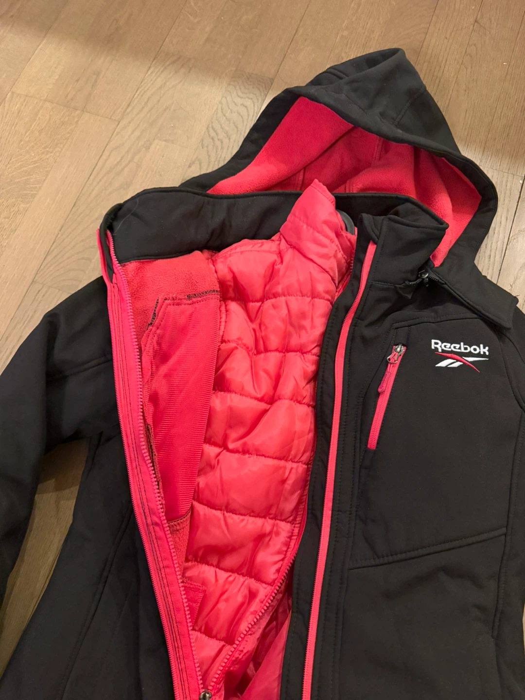 Reebok Black & Pink Insulated Hooded Jacket - photo 2