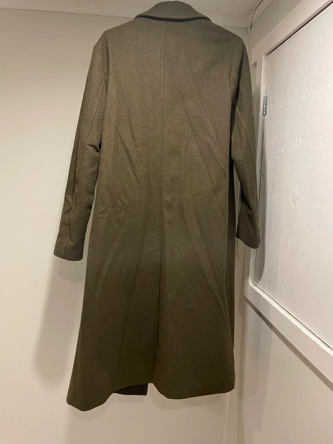 Long Wool Blend Coat - Olive Green - photo 2