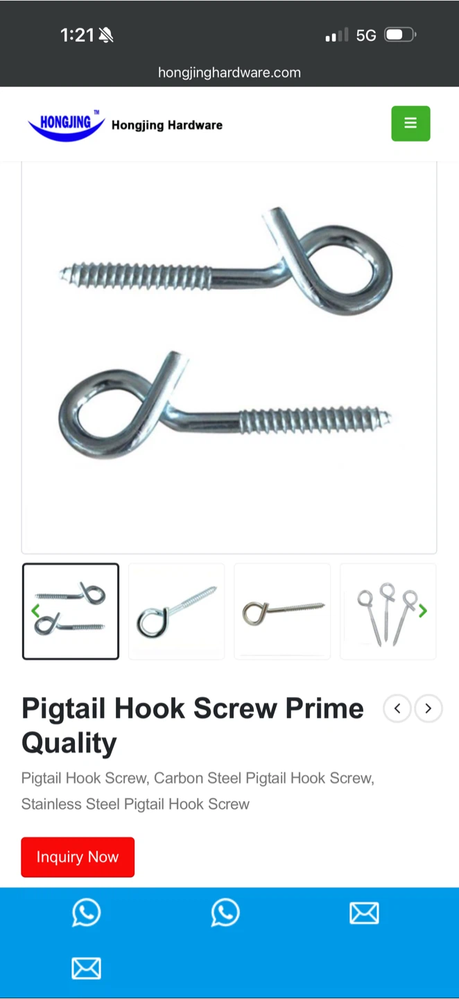 Pigtail Hook Screw - photo 2