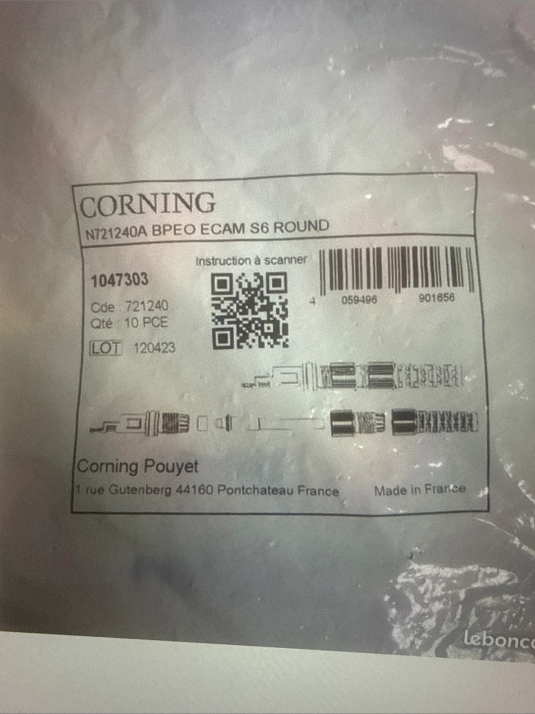 Corning N721240A BPEO ECAM S6 Round Connectors - 10 Piece Lot - photo 2