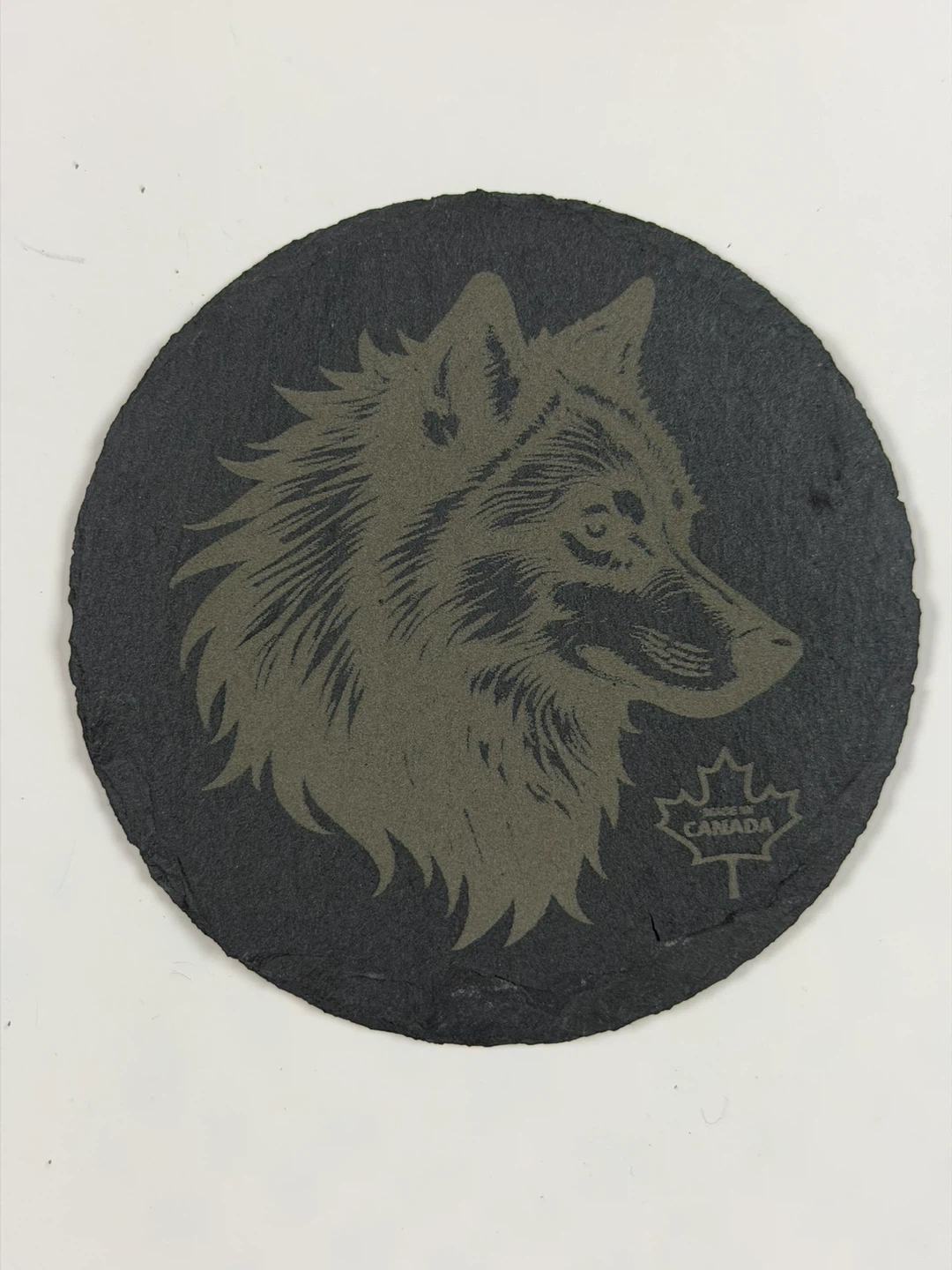 Set of 4 Round Slate Coasters with Canadian Wildlife designs - photo 4