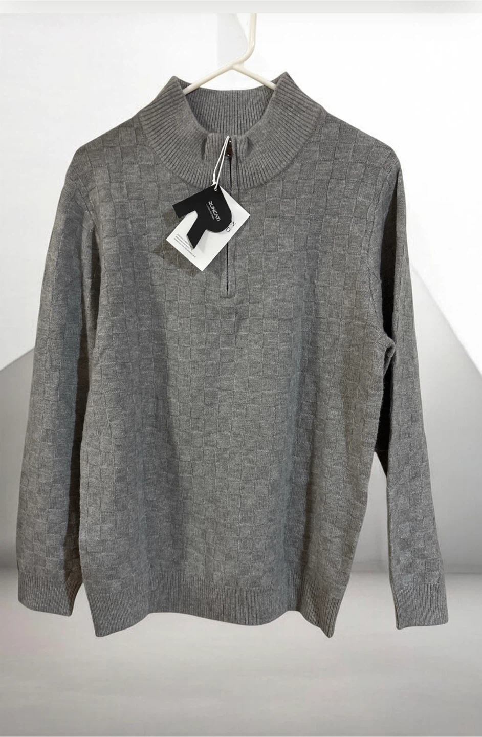 RUNCATI Grey Quarter-Zip Sweater - Size M - photo 2