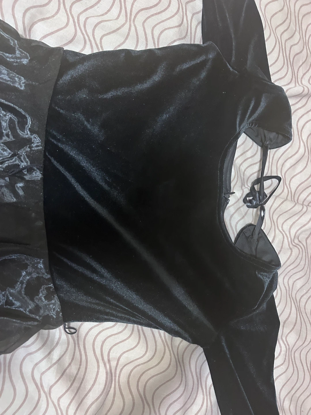 Black Velvet and Sheer Dress - photo 2