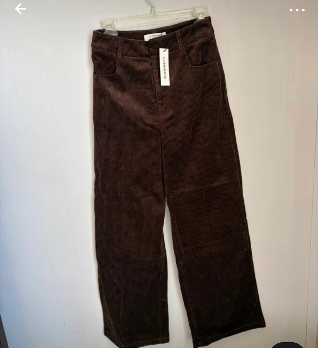 COMMENSE Brown Corduroy Pants Size XS