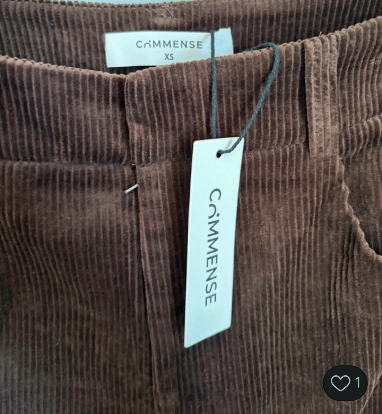 COMMENSE Brown Corduroy Pants Size XS - photo 2