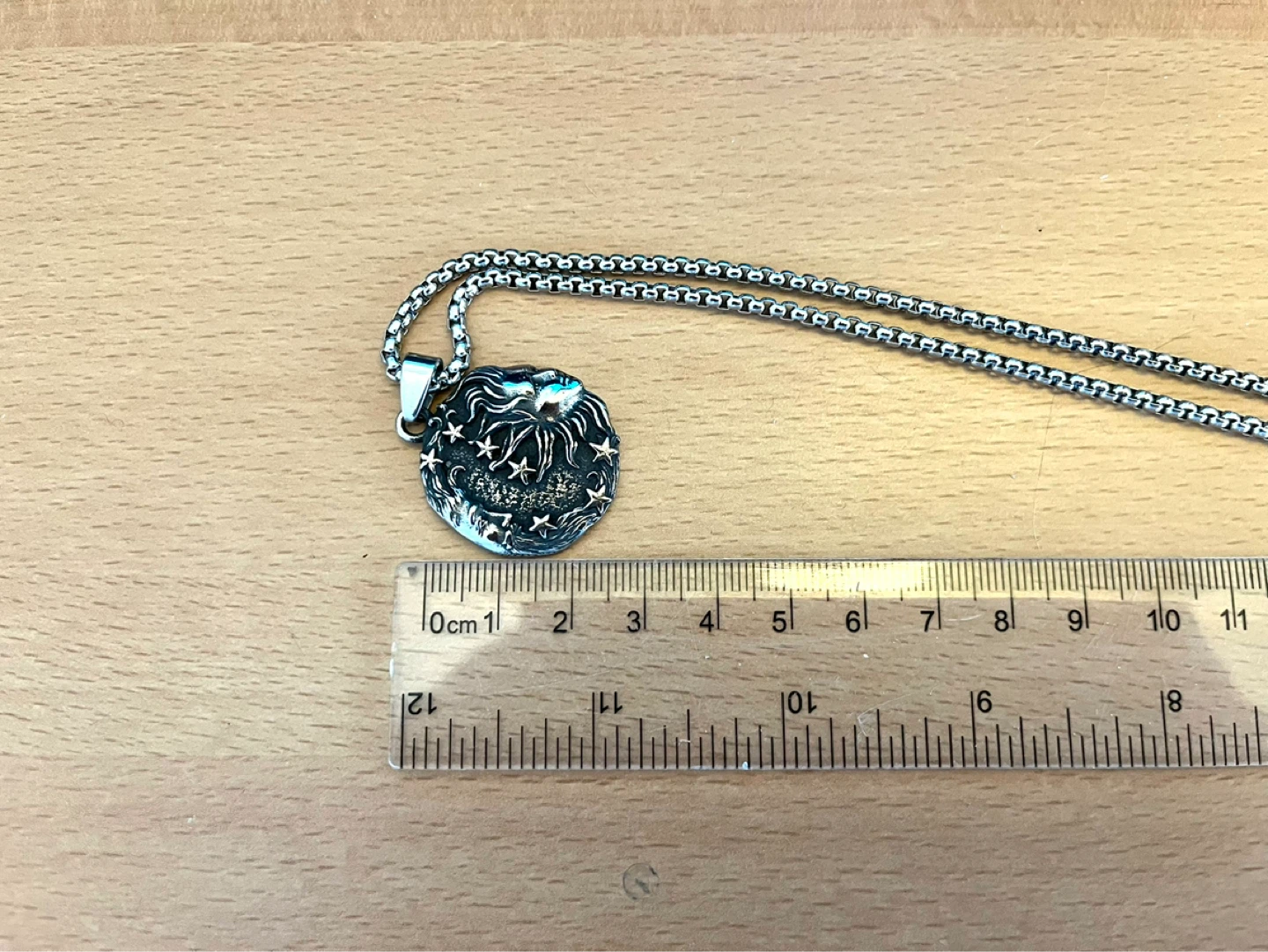 Stainless Steel Pendant Necklace with Celestial Design - photo 5
