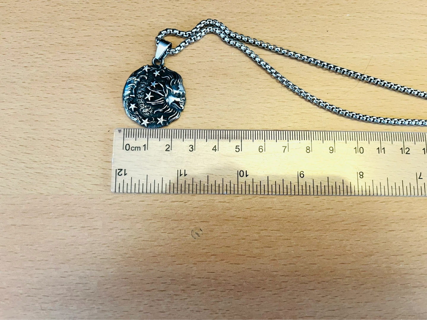 Stainless Steel Pendant Necklace with Celestial Design - photo 4