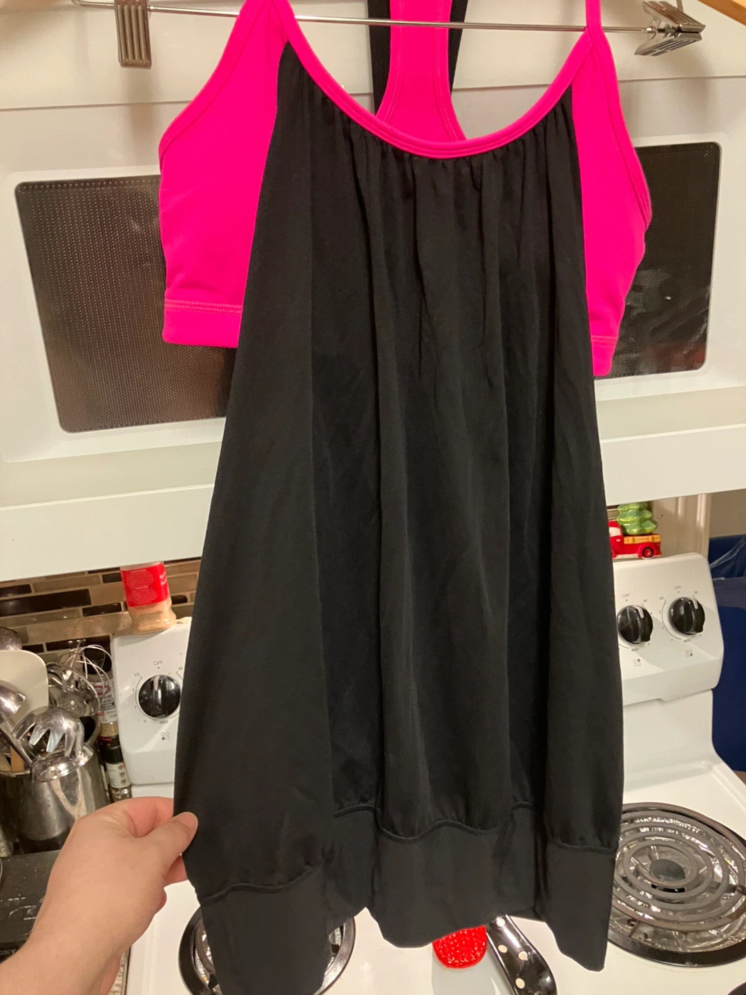 Lululemon Pink Sports Bra with Black Tank Top Size 6