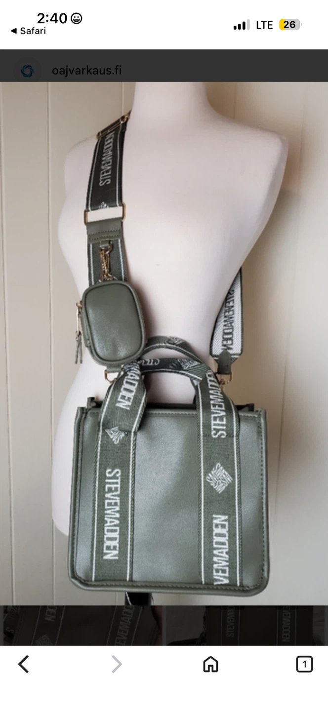 Steve Madden Mini Bag with Detachable Pouch - Olive Green