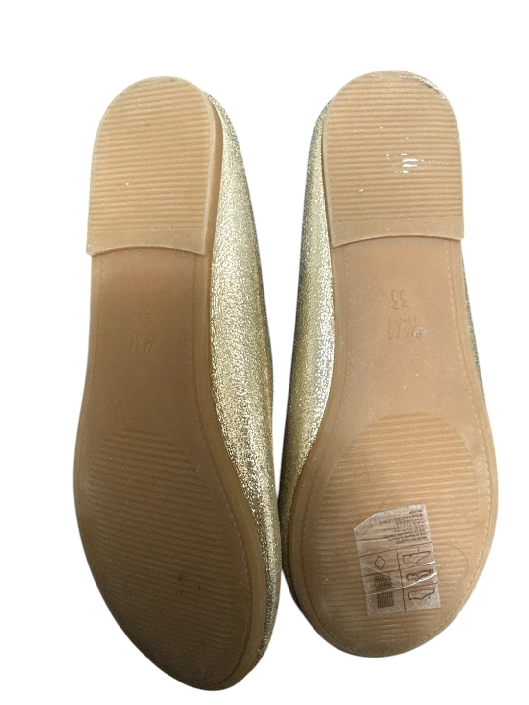 H&M Girls Gold Glitter Ballet Flats Size 35 - photo 2